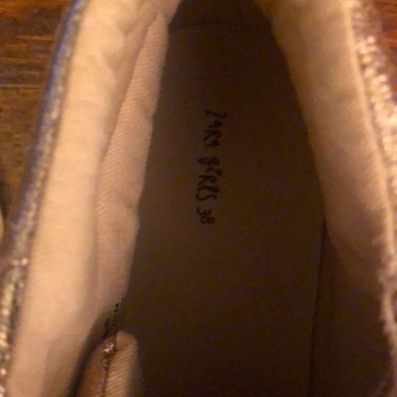 Zara Gold High-top Sneaker size 38 - Picture 4 of 5